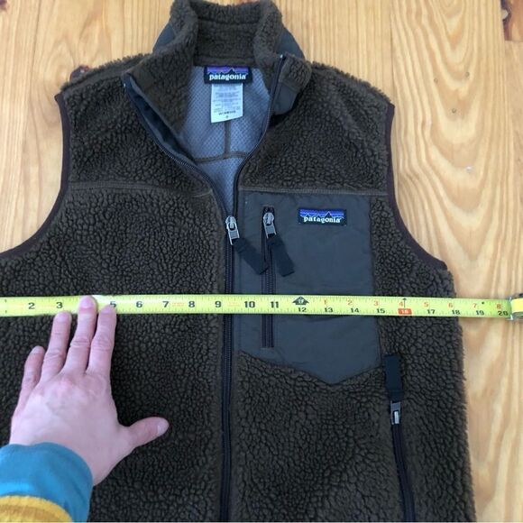 Patagonia Women’s Deep Pile Retro X Sherpa Fleece Vest Brown Gray Size SMALL - Picture 6 of 9